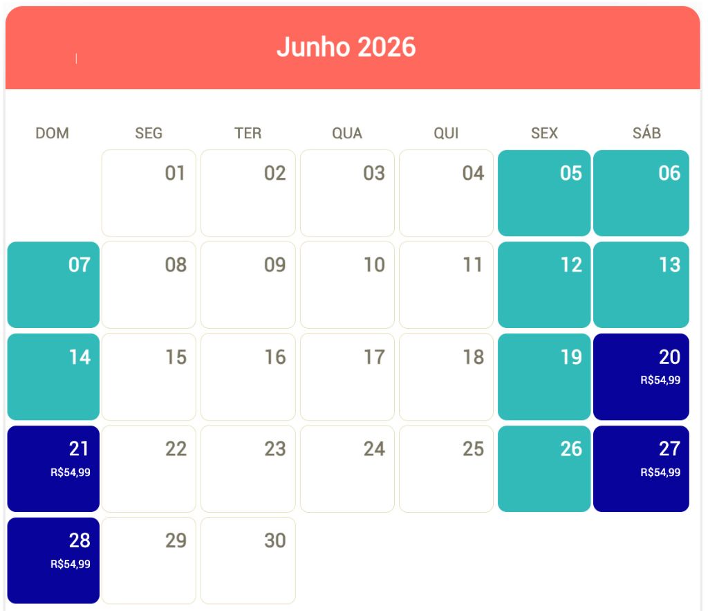Calendário Junho 2026