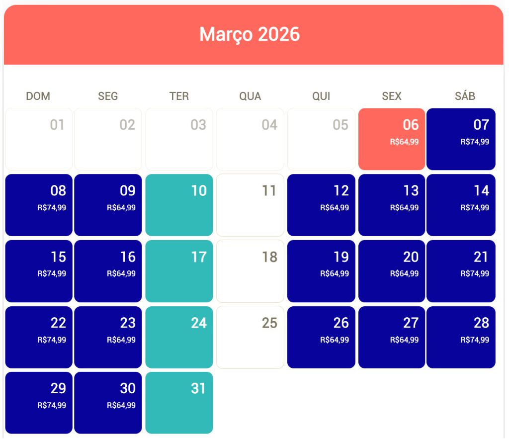 Calendário Março 2026